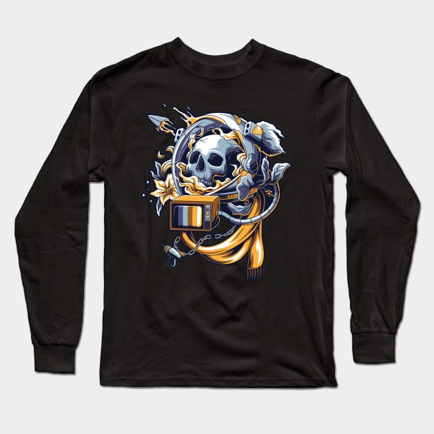 astronaut skull Long Sleeve T-Shirt by bpkardijan
